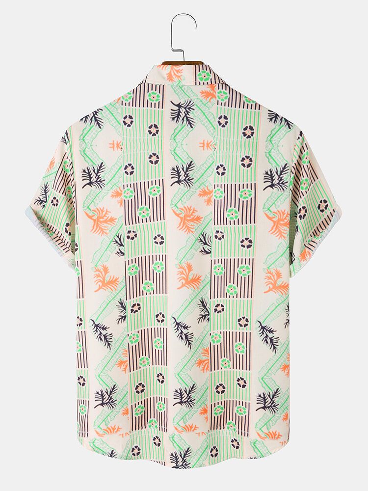 Hommes Funny Graphic Plants All Matching Skin Friendly Leisure Short Sleeve Shirts