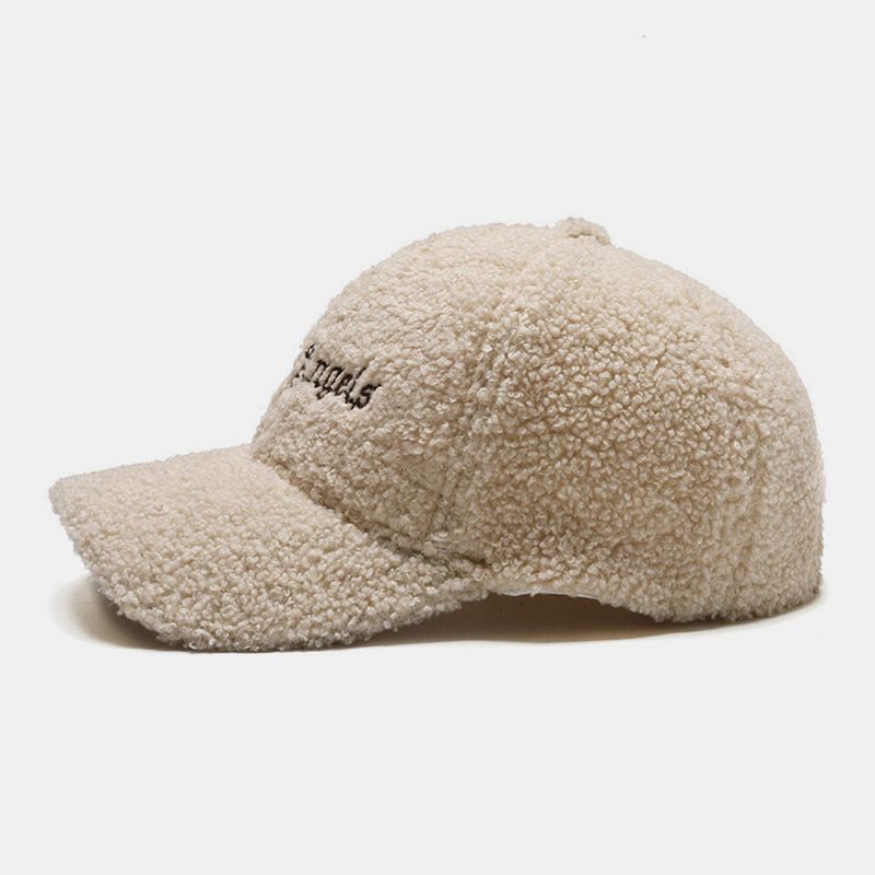 Hommes Gavroche Casquettes Lambswool Lettre Broderie Simple Chaleur Casquette De Baseball Pour Femmes