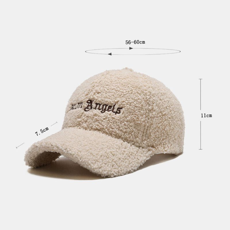 Hommes Gavroche Casquettes Lambswool Lettre Broderie Simple Chaleur Casquette De Baseball Pour Femmes