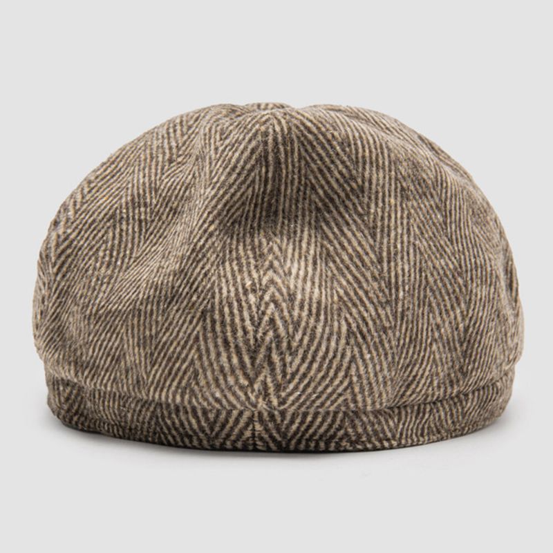 Hommes Gavroche Chapeaux British Fashion Chevrons Court Bord Octogonal Chapeau Peintre Chapeau