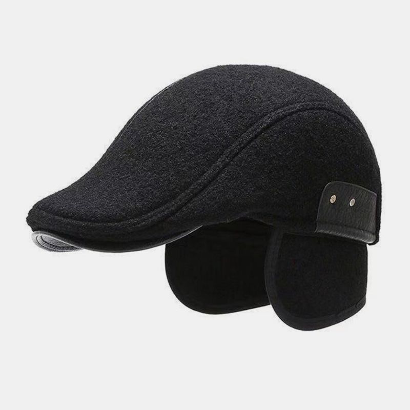 Hommes Gavroche Chapeaux Extérieur Cachemire Laine Oreille Protection Coupe-vent Chaud Bérets Cabbie Chapeau