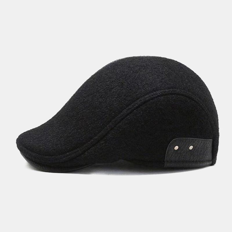 Hommes Gavroche Chapeaux Extérieur Cachemire Laine Oreille Protection Coupe-vent Chaud Bérets Cabbie Chapeau