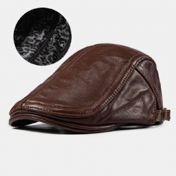 Hommes Gavroche Chapeaux En Peau De Mouton Hiver Coupe-vent Protection Contre Le Froid Chaud Bérets Cabbie Chapeau