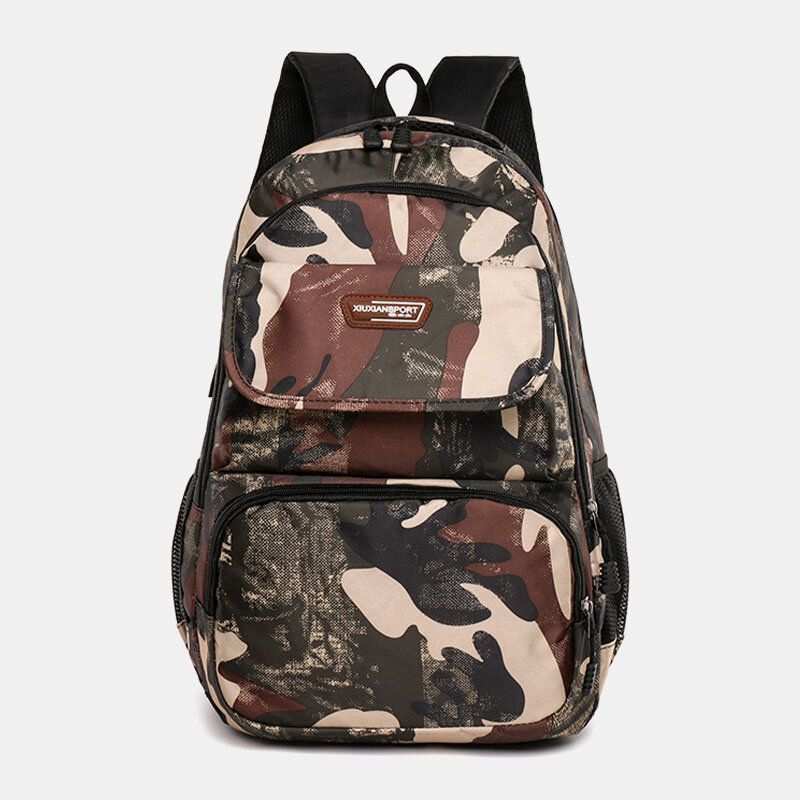 Hommes Grande Capacité Camouflage Étanche Étudiant Sac D'école 15.6 Pouces Pochette D'ordinateur Voyage En Plein Air Sac À Dos