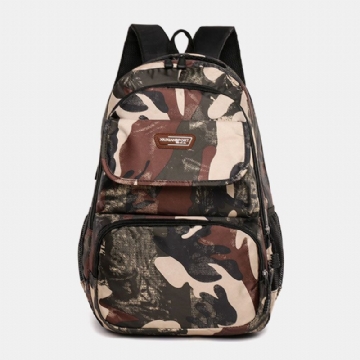 Hommes Grande Capacité Camouflage Étanche Étudiant Sac D'école 15.6 Pouces Pochette D'ordinateur Voyage En Plein Air Sac À Dos