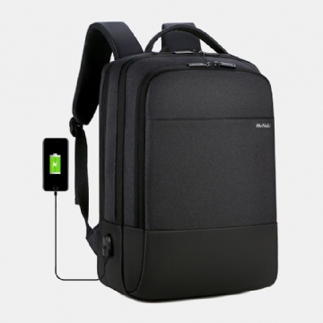 Hommes Grande Capacité Étanche Charge Usb 15.6 Pouces Sac Pour Ordinateur Portable Affaires Sac À Dos En Plein Air