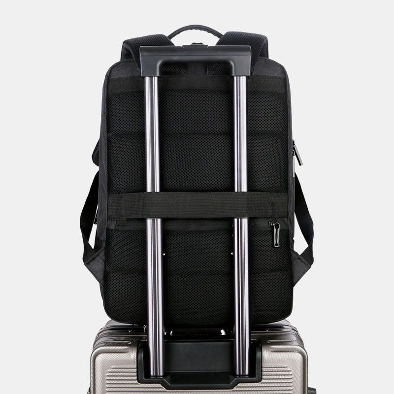 Hommes Grande Capacité Étanche Charge Usb 15.6 Pouces Sac Pour Ordinateur Portable Affaires Sac À Dos En Plein Air