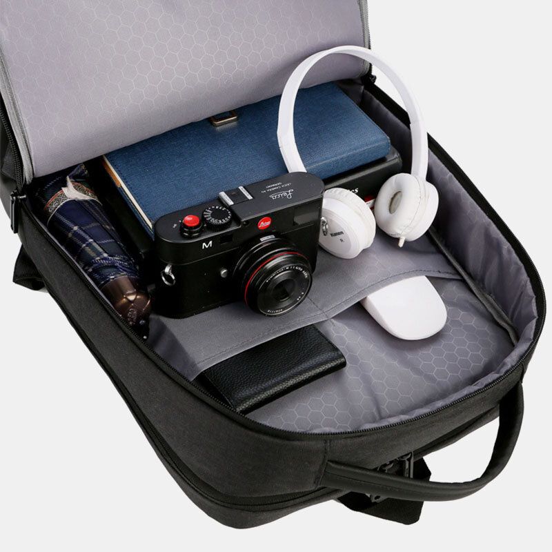 Hommes Grande Capacité Étanche Charge Usb 15.6 Pouces Sac Pour Ordinateur Portable Affaires Sac À Dos En Plein Air