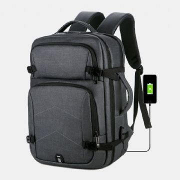 Hommes Grande Capacité Étanche Charge Usb 16 Pouces Sac Pour Ordinateur Portable Affaires Sac À Main En Plein Air Sac À Dos