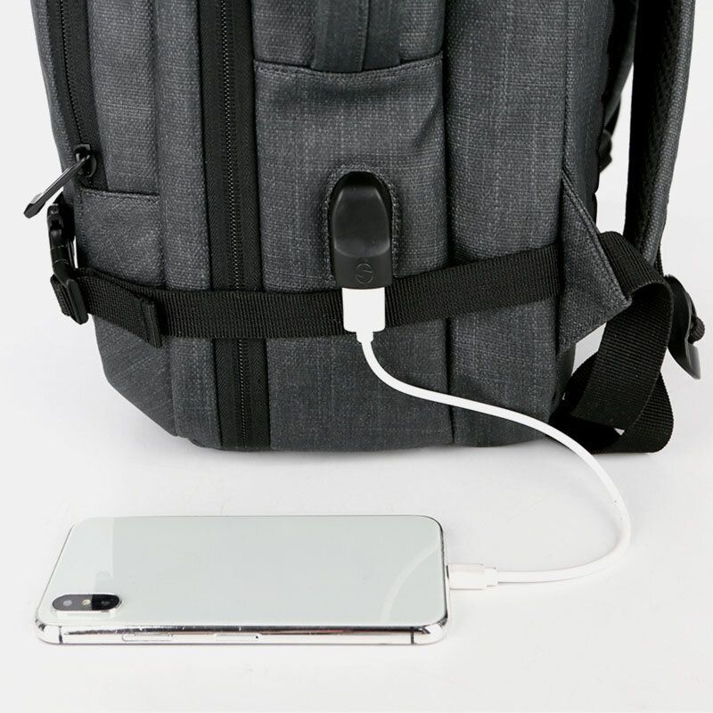 Hommes Grande Capacité Étanche Charge Usb 16 Pouces Sac Pour Ordinateur Portable Affaires Sac À Main En Plein Air Sac À Dos