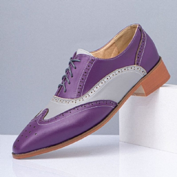 Hommes Grande Taille Bout Pointu Color Blocking Hollow Out Business Oxfords Chaussures