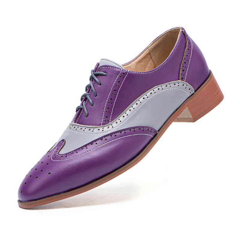 Hommes Grande Taille Bout Pointu Color Blocking Hollow Out Business Oxfords Chaussures