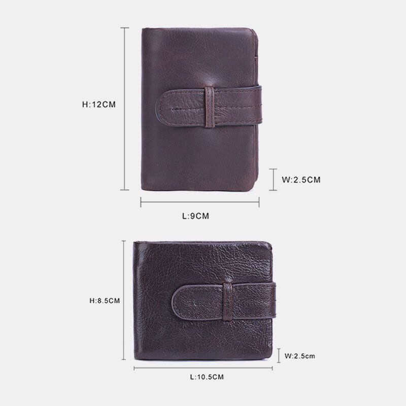 Hommes Huile Cire En Cuir Court Portefeuille Pliable Rétro Mode Mince Bifold Embrayage Portefeuille Porte-monnaie Porte-carte Pince À Billets