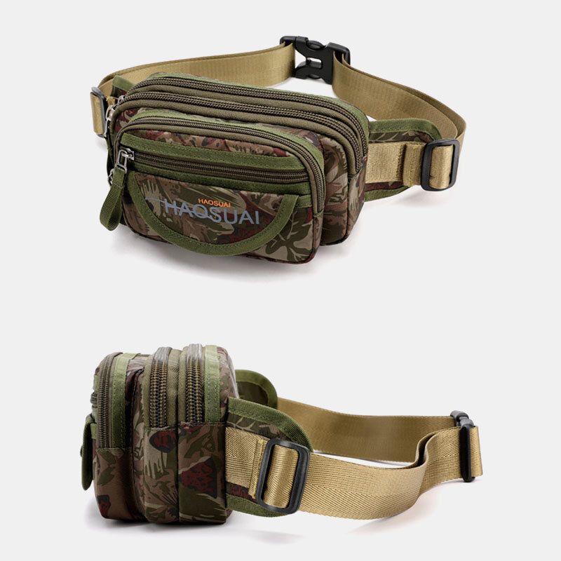 Hommes Imperméable Multi-poches Camouflage Extérieur Poitrine Sac Ceinture Sac Sling Bag