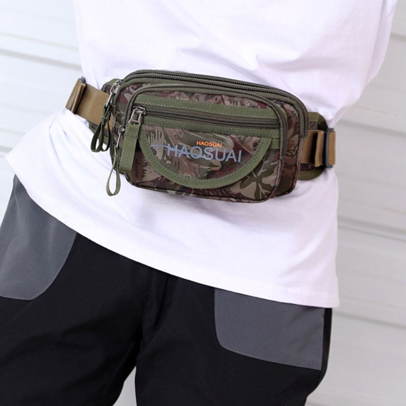 Hommes Imperméable Multi-poches Camouflage Extérieur Poitrine Sac Ceinture Sac Sling Bag