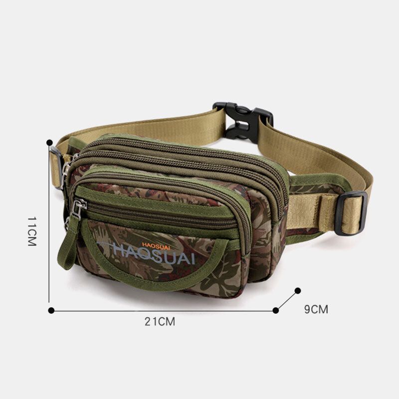 Hommes Imperméable Multi-poches Camouflage Extérieur Poitrine Sac Ceinture Sac Sling Bag