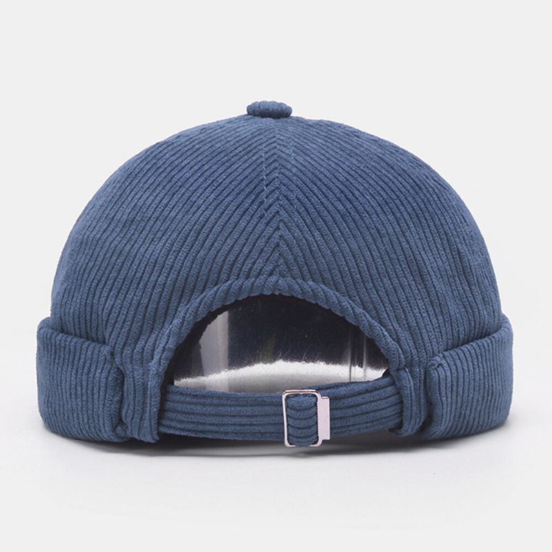 Hommes Landlord Hat Plain Stripe Patchwork Réglable Skull Cap Beanie Has