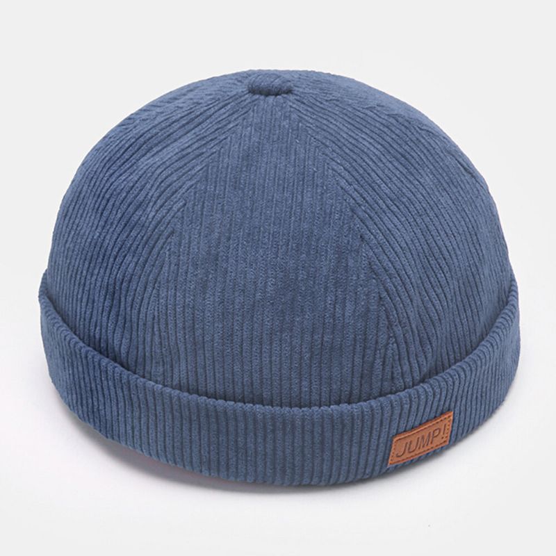 Hommes Landlord Hat Plain Stripe Patchwork Réglable Skull Cap Beanie Has