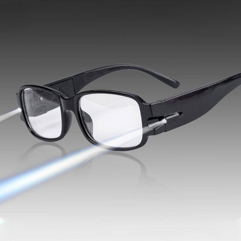 Hommes Led Éclairage Nuit Presbytie Lunettes Plastique Résine Plein Rectangle Cadre Multifonctionnel Presbytie Lunettes