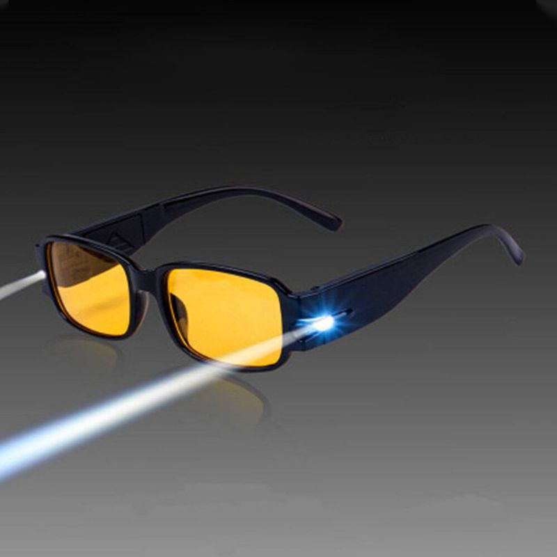 Hommes Led Éclairage Nuit Presbytie Lunettes Plastique Résine Plein Rectangle Cadre Multifonctionnel Presbytie Lunettes