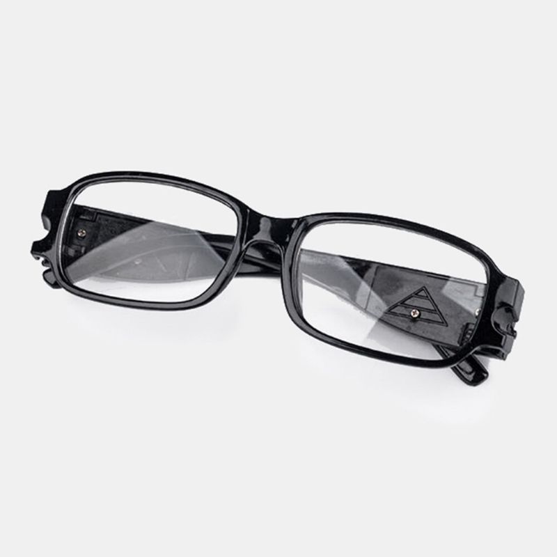 Hommes Led Éclairage Nuit Presbytie Lunettes Plastique Résine Plein Rectangle Cadre Multifonctionnel Presbytie Lunettes