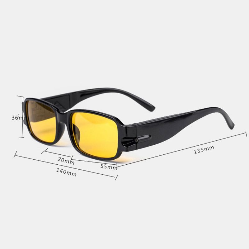 Hommes Led Éclairage Nuit Presbytie Lunettes Plastique Résine Plein Rectangle Cadre Multifonctionnel Presbytie Lunettes