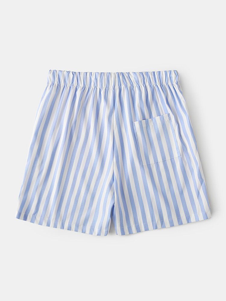 Hommes Léger Casual Rayé Shorts Cordon De Bain Maillot De Bain D'été Respirant Shorts