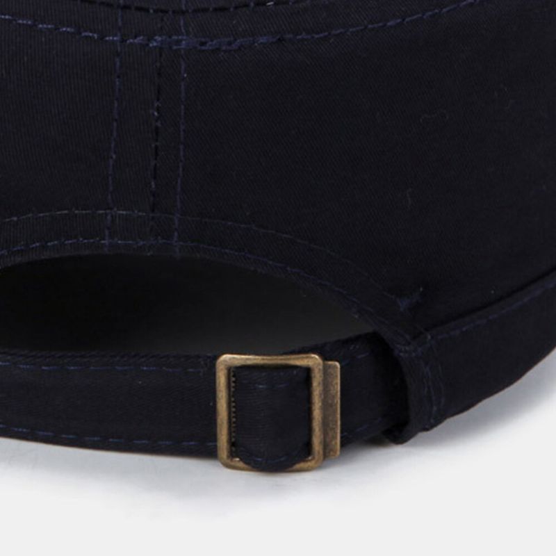 Hommes Lettre Broderie Patch Militaire Cap Cadet Chapeau Respirant Trous Conception Flat Top Cap