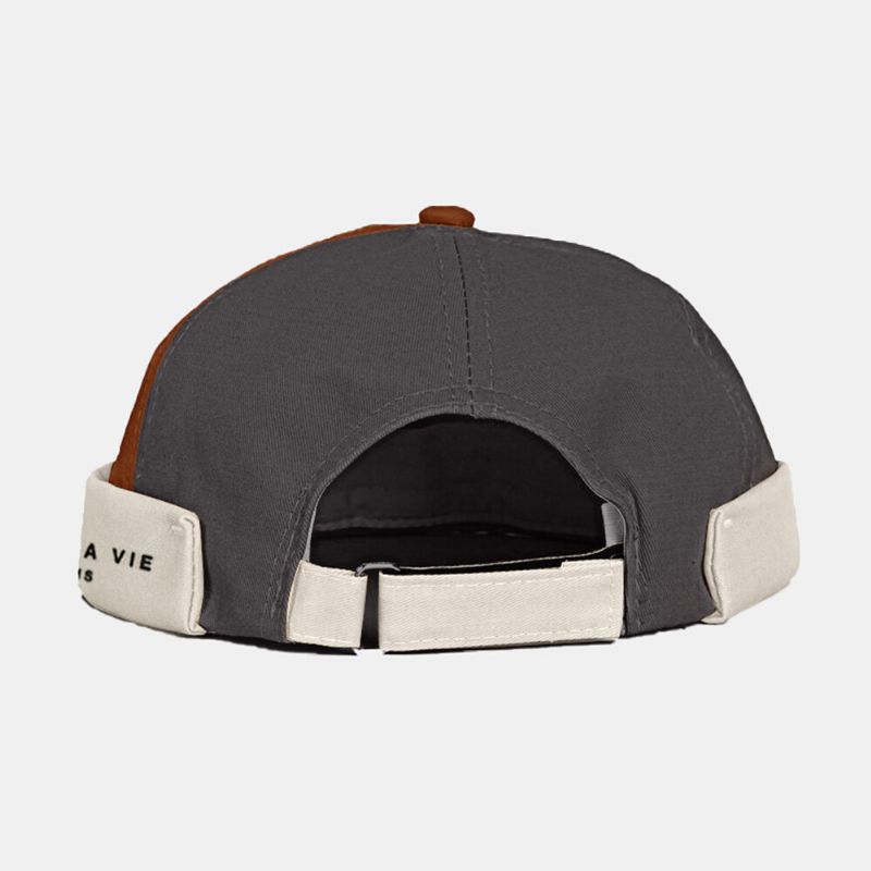 Hommes Lettre Motif Imprimé Patchwork Couleur Contraste Mode Réglable Respirant Sans Bord Bonnet Propriétaire Casquette Crâne Casquette