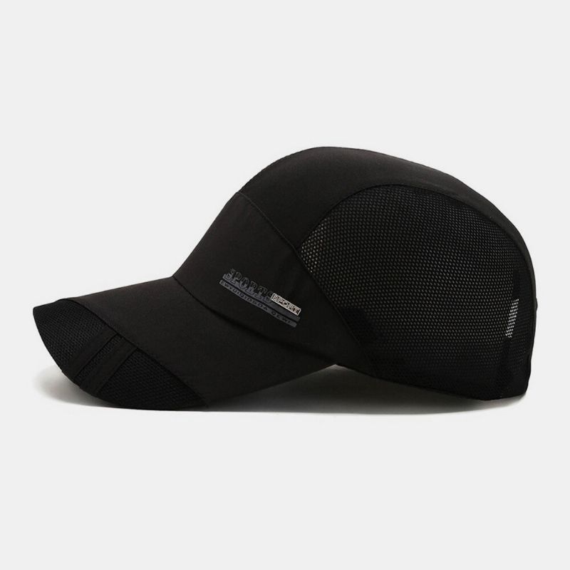 Hommes Lettre Motif Séchage Rapide Été Sport De Plein Air Anti-uv Pare-soleil Maille Respirant Casquette De Baseball