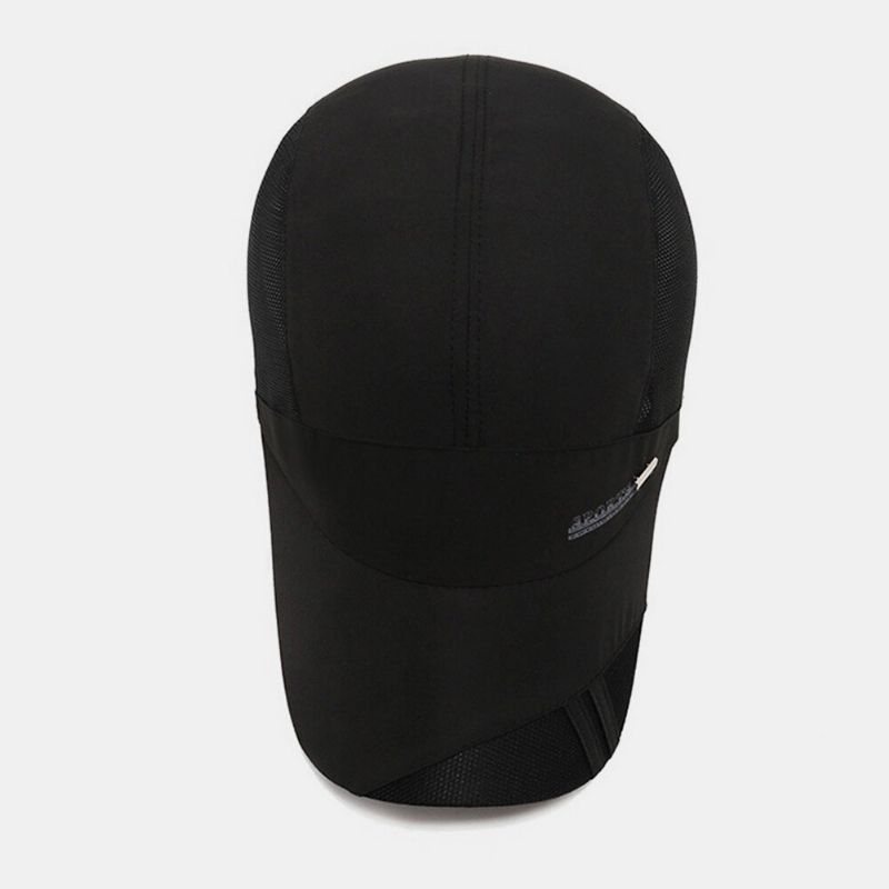 Hommes Lettre Motif Séchage Rapide Été Sport De Plein Air Anti-uv Pare-soleil Maille Respirant Casquette De Baseball