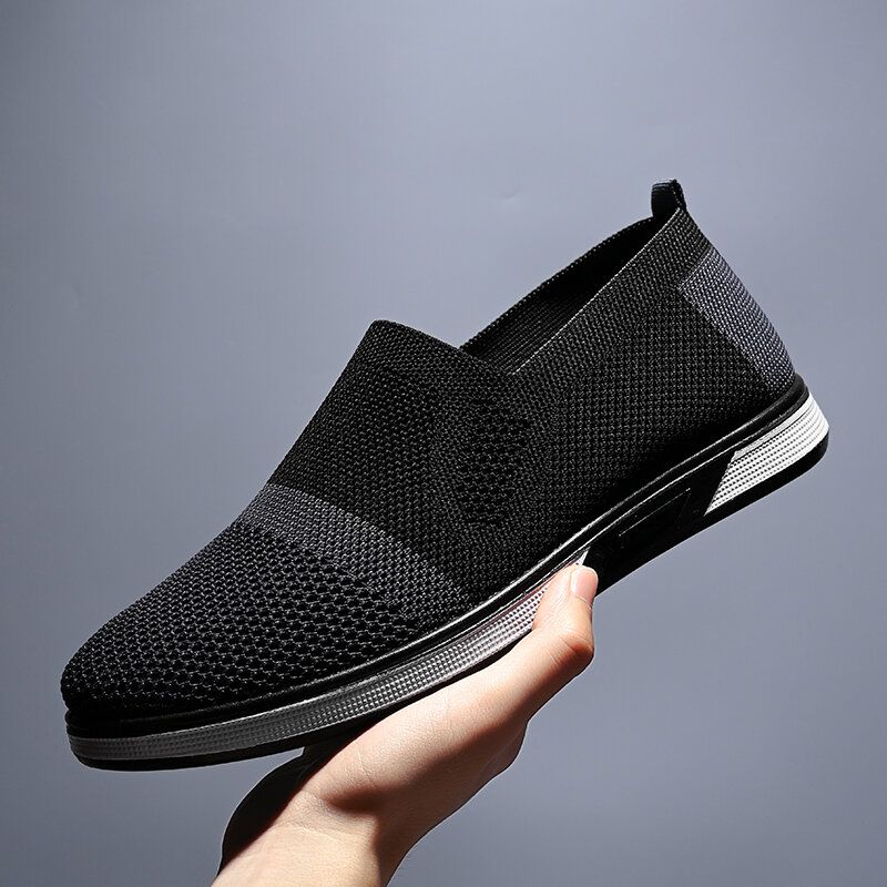 Hommes Mesh Casual Sneakers Léger Respirant Sneaker Casual Chaussures De Sport Tricoté Confortable Plat