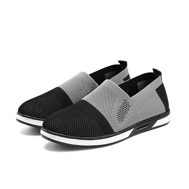 Hommes Mesh Casual Sneakers Léger Respirant Sneaker Casual Chaussures De Sport Tricoté Confortable Plat