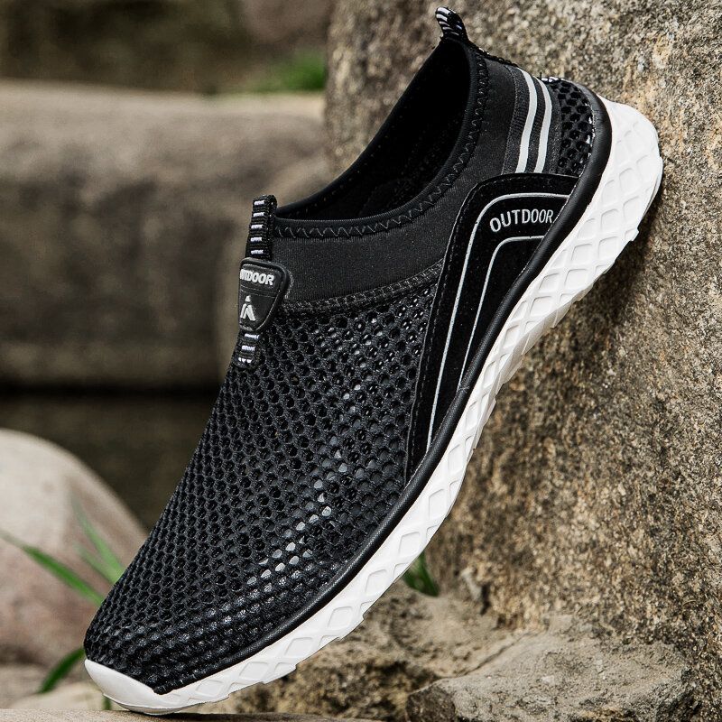 Hommes Mesh Respirant Non Slip Léger Confortable Slip On Outdoor Casual Wading Shoes