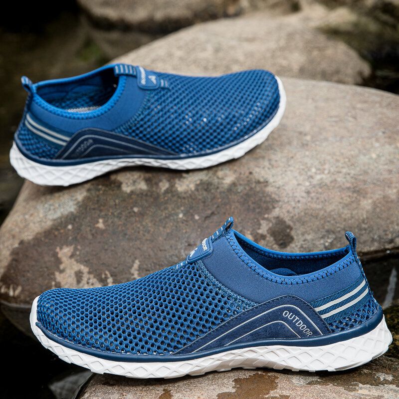 Hommes Mesh Respirant Non Slip Léger Confortable Slip On Outdoor Casual Wading Shoes