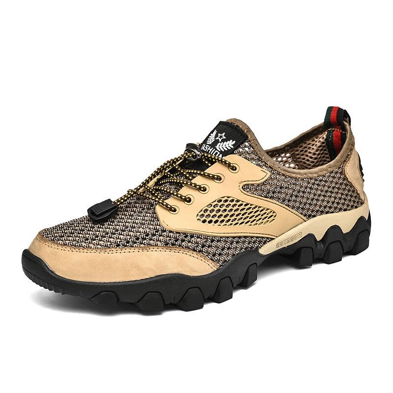 Hommes Mesh Tissu Bande Élastique Respirant Semelle Souple Chaussures De Sport Décontractées