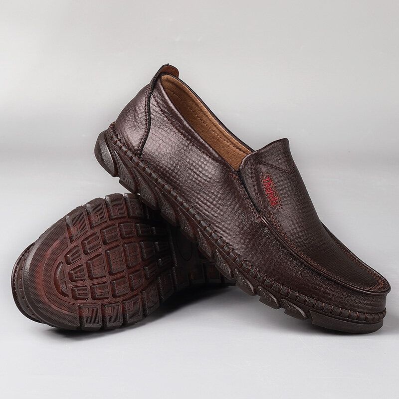 Hommes Microfibre Couture À La Main Semelle Souple Respirante Confortable Casual Old Peking Shoes