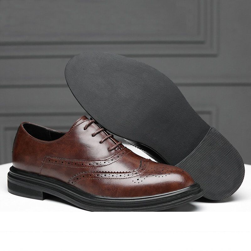 Hommes Microfibre Cuir Respirant Confortable Pointu Toe Angleterre Style Casual Business Chaussures