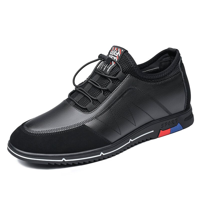 Hommes Microfibre Cuir Respirant Fond Doux Antidérapant Lacets Élastiques Casual Business Chaussures