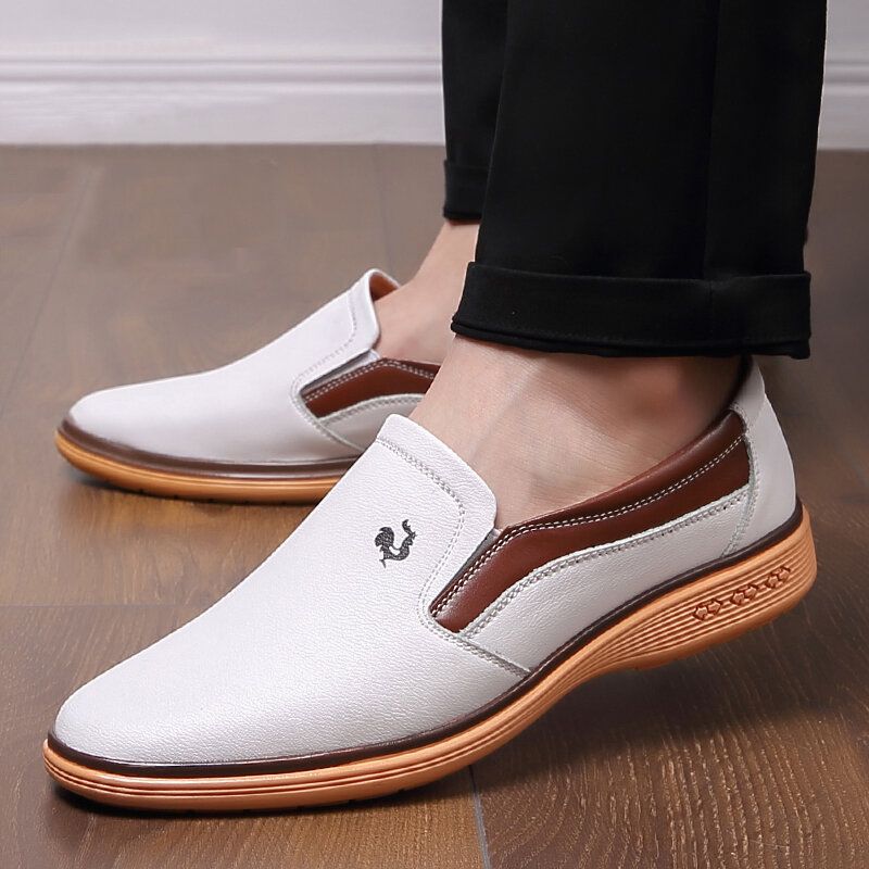 Hommes Microfibre Cuir Respirant Semelle Souple Antidérapant Confortable Conduite Casual Business Chaussures