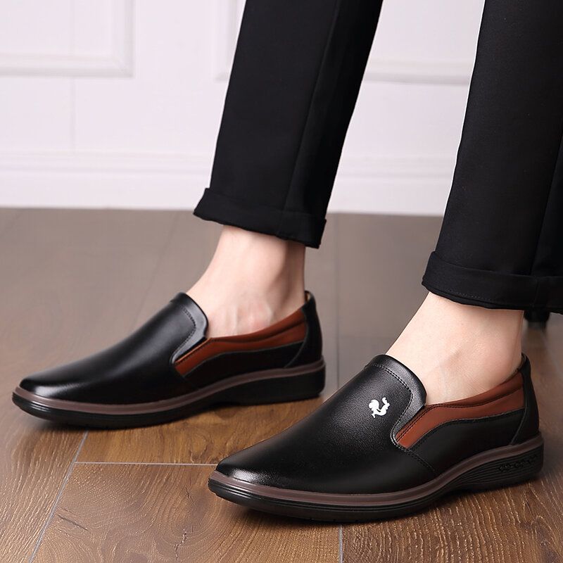 Hommes Microfibre Cuir Respirant Semelle Souple Antidérapant Confortable Conduite Casual Business Chaussures