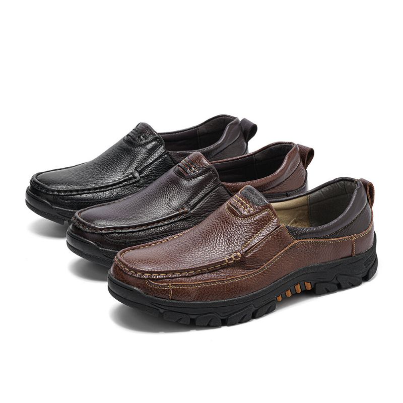 Hommes Microfibre Cuir Respirant Semelle Souple Antidérapant Confortable Slip On Casual Chaussures