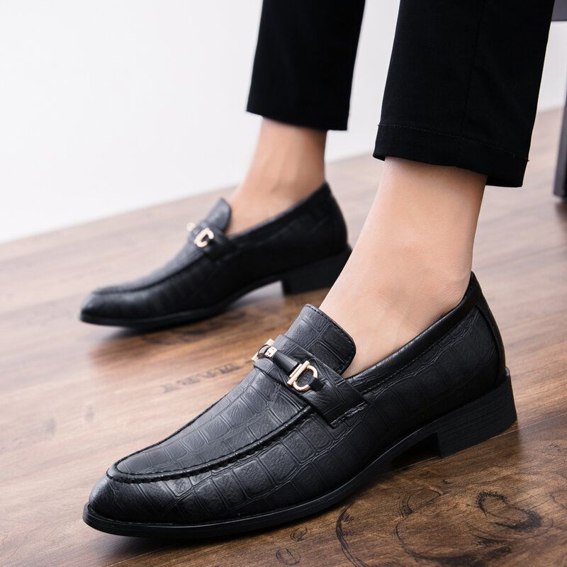 Hommes Microfibre Cuir Respirant Semelle Souple Slip On Classique Solide Casual Business Chaussures