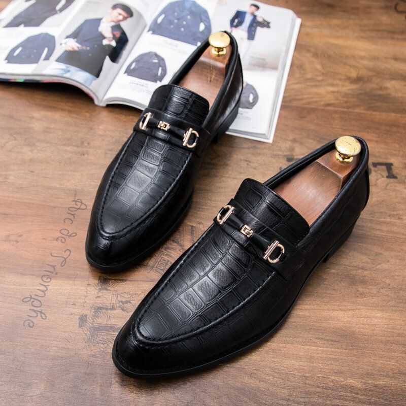 Hommes Microfibre Cuir Respirant Semelle Souple Slip On Classique Solide Casual Business Chaussures