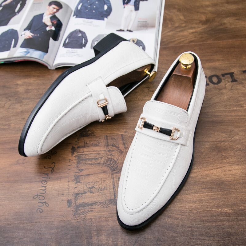 Hommes Microfibre Cuir Respirant Semelle Souple Slip On Classique Solide Casual Business Chaussures