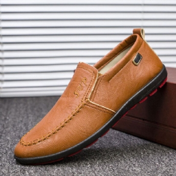 Hommes Microfibre Cuir Respirant Semelle Souple Slip On Comfy Business Casual Chaussures