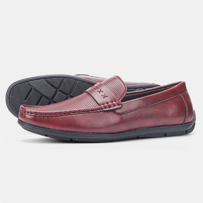 Hommes Microfibre Cuir Respirant Semelle Souple Slip On Comfy Vintage Casual Driving Shoes