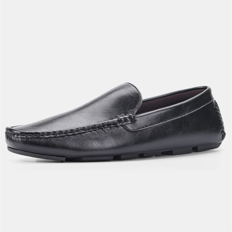 Hommes Microfibre Cuir Respirant Vintage Semelle Souple Slip On Confortable Conduite Casual Chaussures