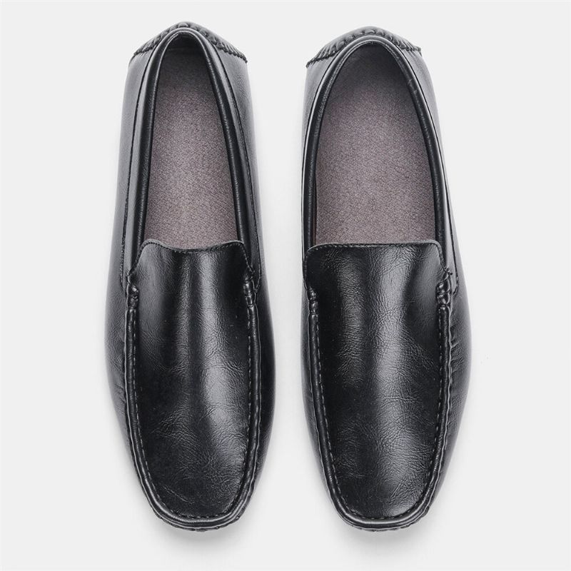 Hommes Microfibre Cuir Respirant Vintage Semelle Souple Slip On Confortable Conduite Casual Chaussures