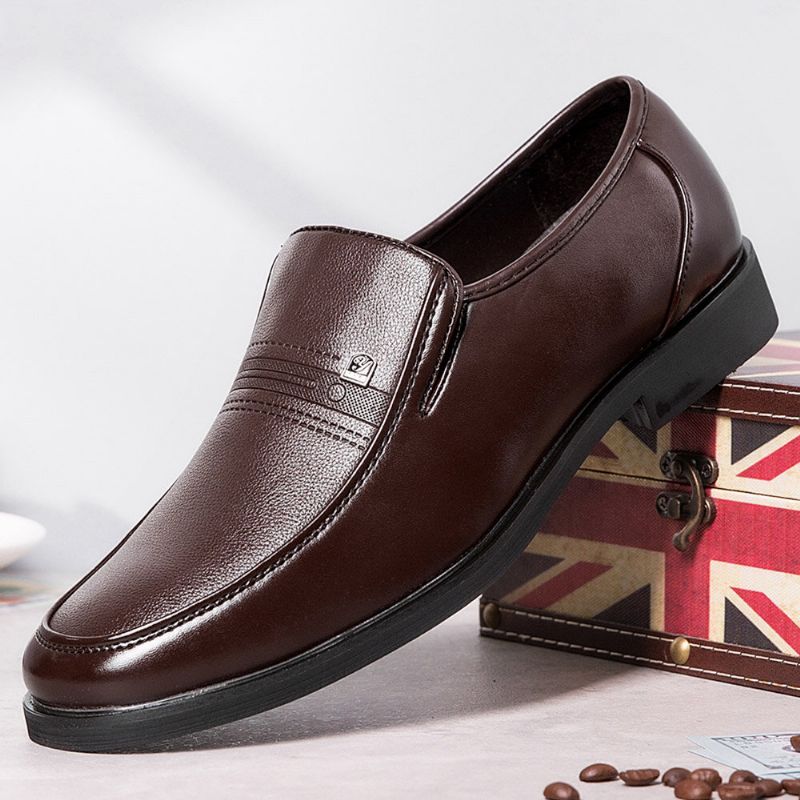 Hommes Microfibre Cuir Souple Slip-on Résistant À L'usure Décontracté Confortable Chaussures D'affaires